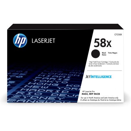 Cartucho tóner HP CF258X - Láser, 10000 páginas, Negro, HP LaserJet Pro M404