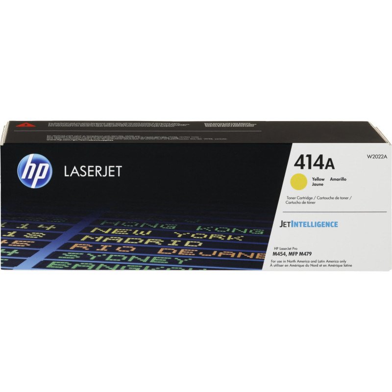 Cartucho tóner HP 414A W2022A - Laser, 2100 páginas, Amarillo 414A, HP Color LaserJet Pro M454