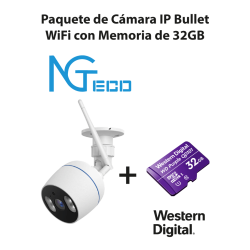 Paquete de cámara ngc501 IP bullet Wifi 1080p con memoria de 32GB micr