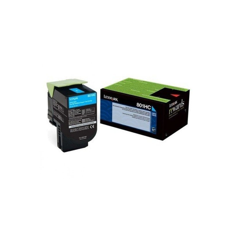 Tóner Lexmark cian 808HK alto rendimiento CX310dn, 3,000 pag, CX410de, CX510de