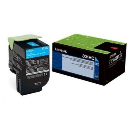 Tóner Lexmark cian 808HK alto rendimiento CX310dn, 3,000 pag, CX410de, CX510de