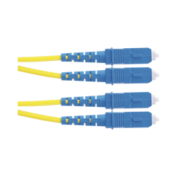 Jumper de fibra óptica monomodo 9/125 OS2, SC-SC dúplex, OFNR (riser), color amarillo, 2 metros