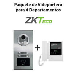 Paquete de videoportero para 4 departamentos ve04a01 con monitor vDPIb