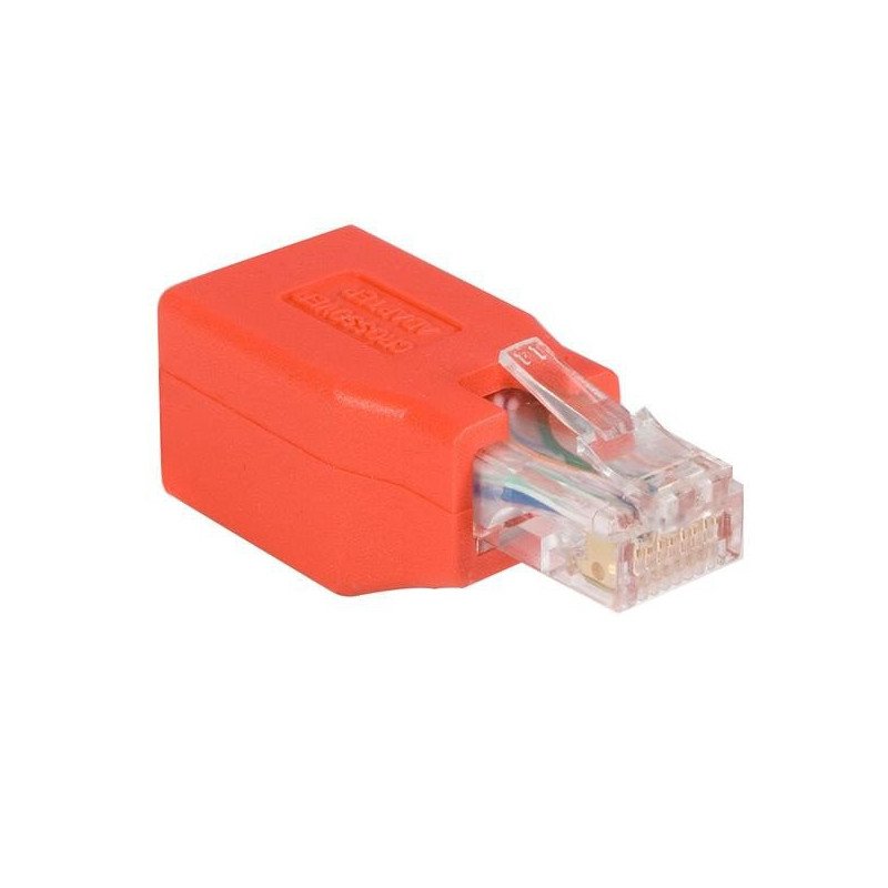 Adaptador de Ethernet Cat6 Directo Recto a Cruzado UTP Patch RJ45, RJ-45, RJ-45, Macho/Hembra, Rojo