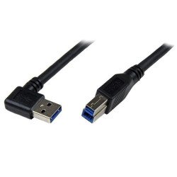 StarTech.com Cable 1m USB 3.0 Super Speed USB B Macho a USB A Macho Acodado en Ángulo a la Derecha - Negro