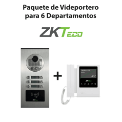 Paquete de videoportero para 6 departamentos ve06a01 con monitor vDPIb