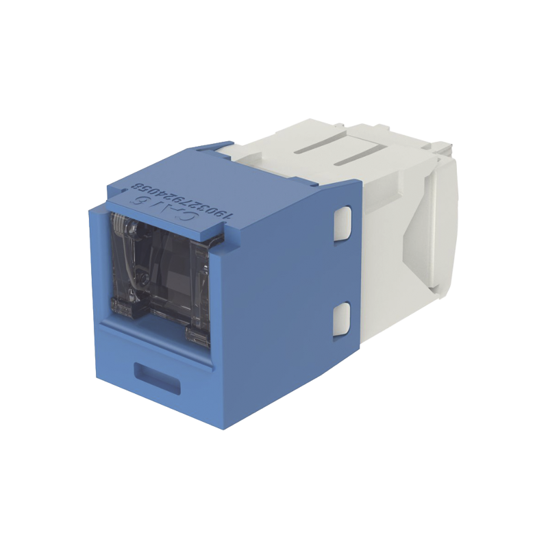 Jack cat. 6, RJ45, con cierre por resorte, 8 pos, azul
