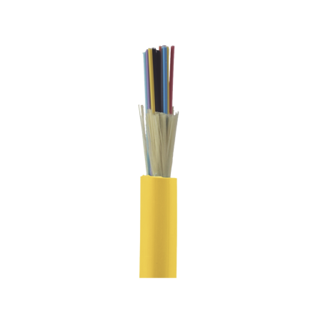 Cable de fibra óptica de 24 hilos, monomodo os2 9, 125, interior, tight buffer 900um, no conductiva (dieléctrica), ofnp (plenum)