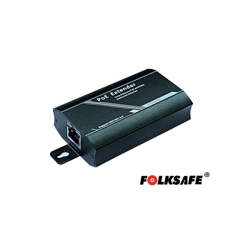 FOLKSAFE FS-PSE1001-E El extensor POE Folksafe FS-PSE1001-E puede conectar dispositivos que usen la norma IEEE802. 3 AF/AT (como
