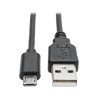 Cable Espiral USB 2.0 Tripp-Lite U050-006-COIL - USB A, Micro-USB B, Macho/Macho, 1.8 m, Negro