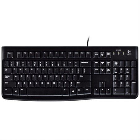 Teclado Logitech K120 negro USB resistente a derrames