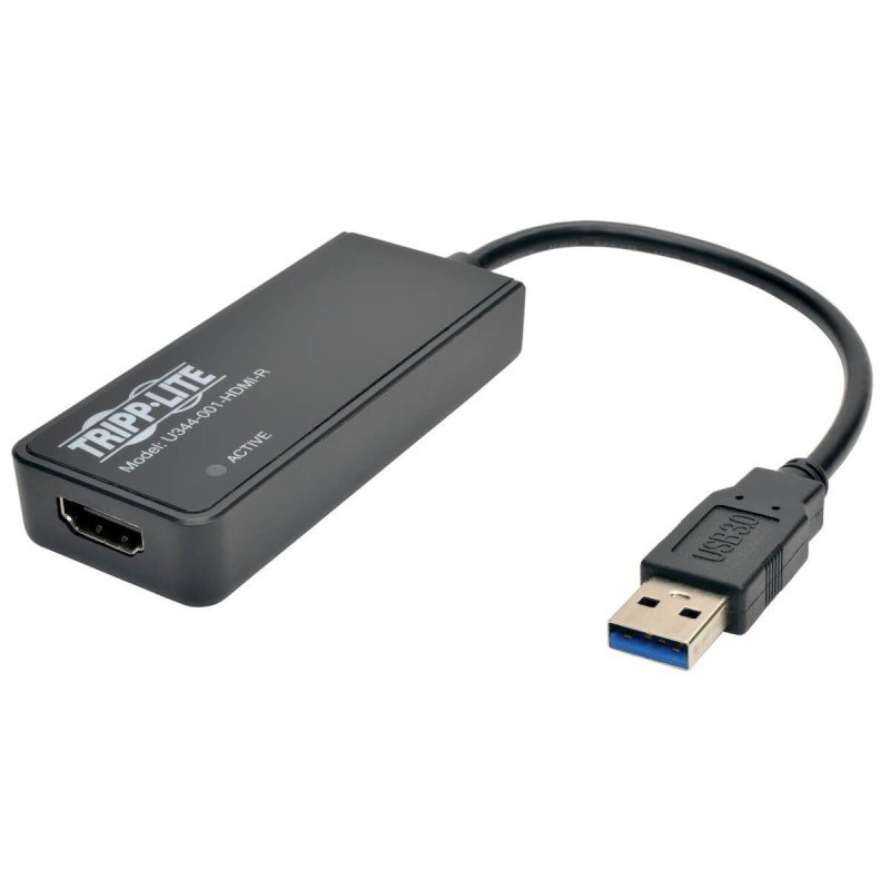 Adaptador de tarjeta gráfica Tripp-Lite U344-001-HDMI-R - Negro, USB 3.0