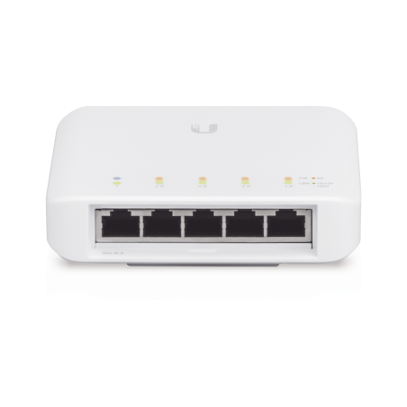 Switch unifi flex para exterior IP55 de 5 puertos (1 x PoE de entrada 802.3af/at/bt y 4 PoE salida 802.3af)