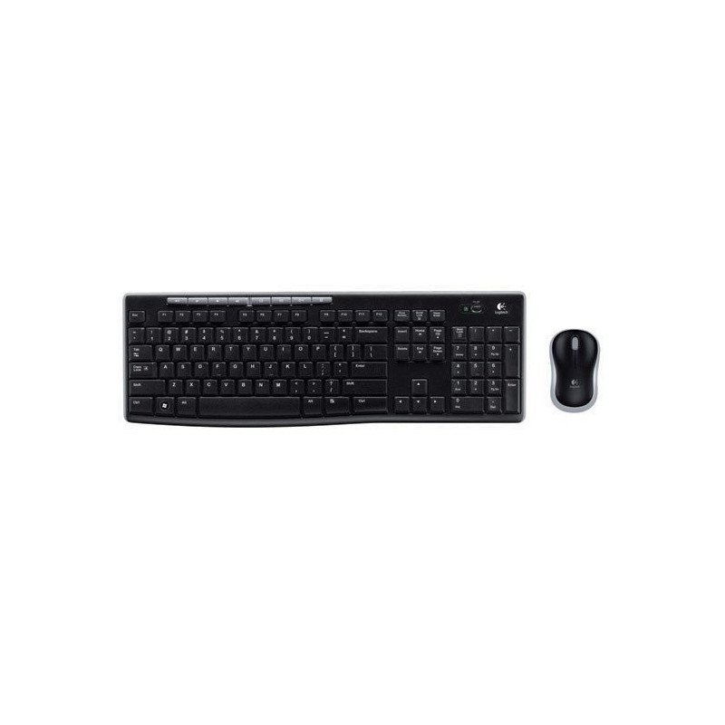 Teclado/mouse Logitech MK270 negro inalámbricos USB para PC