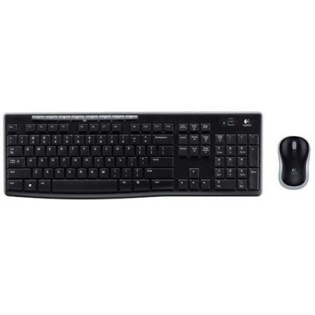 Teclado/mouse Logitech MK270 negro inalámbricos USB para PC