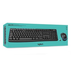Teclado/mouse Logitech MK270 negro inalámbricos USB para PC