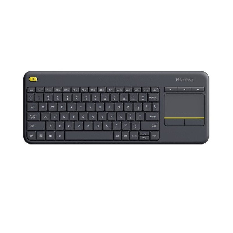 Teclado Logitech K400 plus inalámbrico con touch pad mini USB unifying PC/Android/Chrome