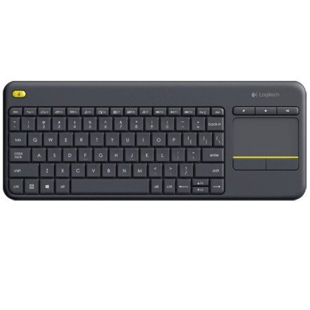 Teclado Logitech K400 plus inalámbrico con touch pad mini USB unifying PC/Android/Chrome