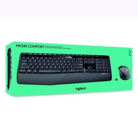 Teclado/mouse Logitech MK345 negro inalámbrico USB PC, Windows/Chrome