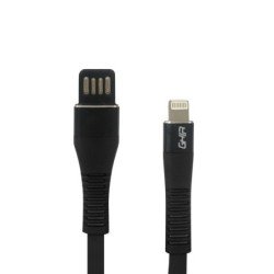 Cable USB Ghia tipo lightning Ghia plano reversible color negro de 1m