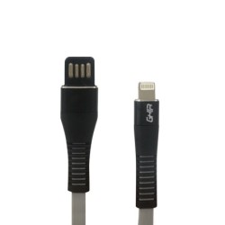 Cable tipo lightning Ghia plano reversible color gris, negro de 1m