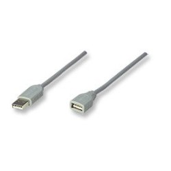 Cable extensión de USB 1.1, A-B. 1.8 mts. Color gris.