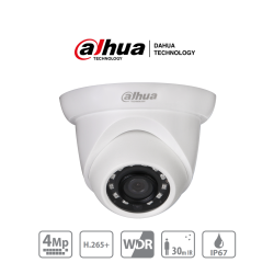 Cámara IP Domo de 4 Megapixeles, Lente de 2.8 mm, 93 Grados de Apertura, H.265+, WDR Real de 120 dB, IR de 30 Metros, IP67, PoE