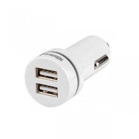 Cargador USB para auto, blanco