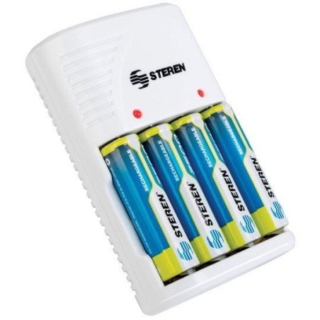 Cargador Steren para AA, AAA, 9V