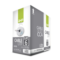 Bobina de cable marca Ghia cat6 UTP CCA color gris 23 AWG UTP 305m 1000ft