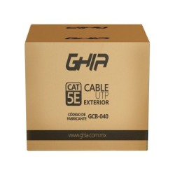 Bobina de cable exterior marca Ghia Cat5e sin gel UTP CCA 305 m 1000 ft certificación CE, ROSH