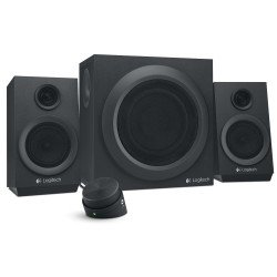 Bocinas Logitech Z333 negras 2.1 40 watts RMS PC/Mac/MP3/iPod/DVD