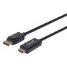 Cable DisplayPort a HDMI Manhattan 152662 - 1 m, DisplayPort, HDMI, Negro, Macho/Macho