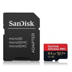 Memoria SanDisk extreme pro 64GB micro SDXC 170MB/s 4k clase 10 a2 v30 con adaptador