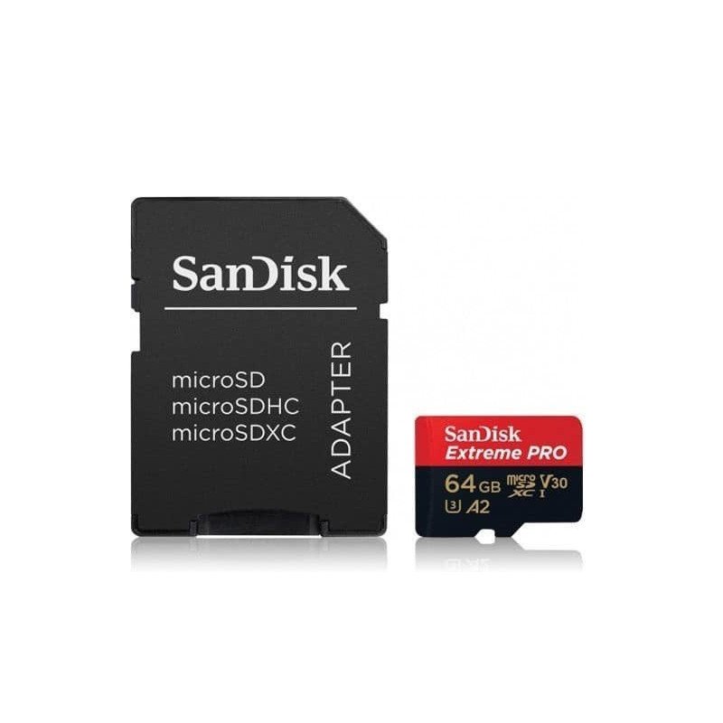 Memoria SanDisk extreme pro 64GB micro SDXC 170MB/s 4k clase 10 a2 v30 con adaptador