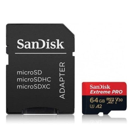 Memoria SanDisk extreme pro 64GB micro SDXC 170MB/s 4k clase 10 a2 v30 con adaptador