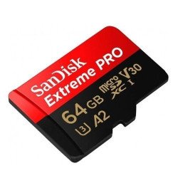 Memoria SanDisk extreme pro 64GB micro SDXC 170MB/s 4k clase 10 a2 v30 con adaptador