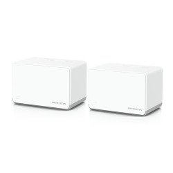Router Halo H70X(2-pack) wifi 6 mesh Mercusys ax1800 doble banda: 1300 Mbps en 5 GHz y 600 GHz en 2.4, 3 Antenas internas, 3 p