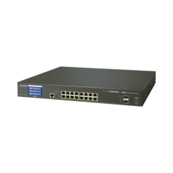 Switch administrable L3 16 puertos gigabit c, PoE 802.3bt, 2 puertos 10g SFP+ con pantalla táctil (400w)