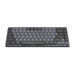 Teclado Logitech MX Mini Mechanical, sin zona numérica, RF Wireless + Bluetooth, Interruptor mecánico, LED, Grafito, Gris
