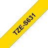 Cinta Brother TZES631 - TZ, Negro sobre Amarillo