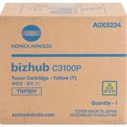 Tóner konica minolta amarillo. Modelo BizHub c3100p (rendimiento 6000 impresiones)