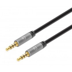 Cable Auxiliar de Audio Estéreo de 3.5 mm MANHATTAN 355988, 1 m, Macho