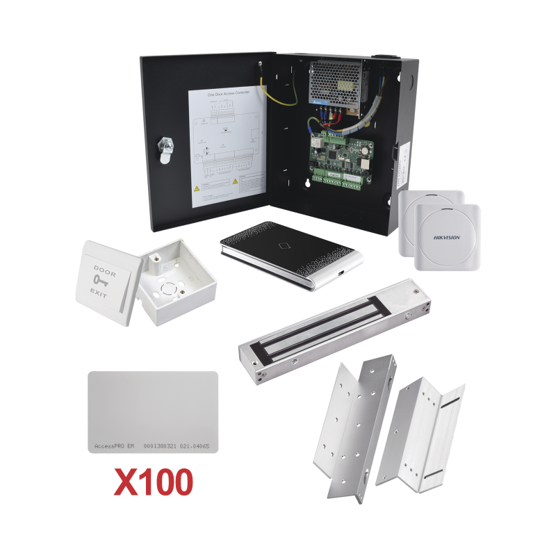 Kit de Control de Acceso con TARJETA para 1 Puerta con lector de Entra