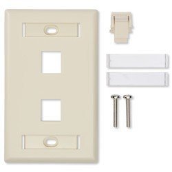 Placa de pared Belden AX103923 2 puerto para jacks keyconnect universal almendra