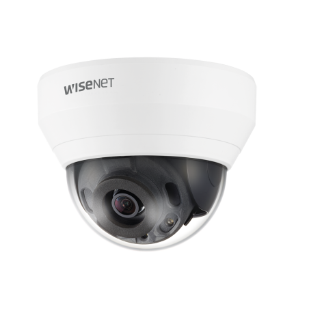 Cámara IP tipo domo interior 2 megapíxel, lente 4mm, IR 20m, WDR 120db, h.265 & wisestream, micrófono interconstruido