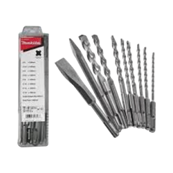 juego con 10 piezas de brocas y cinceles sds plus