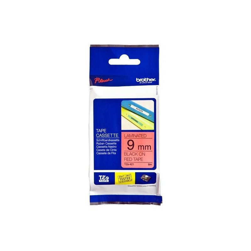 Cinta Laminada Brother TZE421 - TZe, Transferencia térmica, Negro sobre Plata