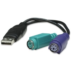 Cable convertidor Manhattan USB a PS2 (2 puertos)