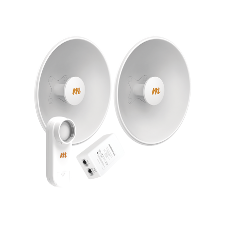 Kit de 2 radios C5X con antenas N5-X25-2PACK (25 dBi), rango de frecuencia extendida (4.9 a 6.4 GHz), incluye inyector POE